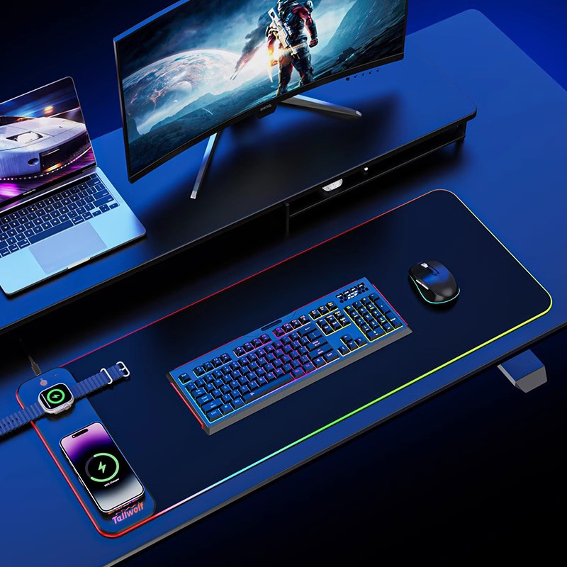 Wireless Charging RGB Luminous Mouse Pad for Gaming